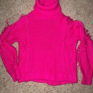 Lou & Grey fringe Turtleneck Sweater